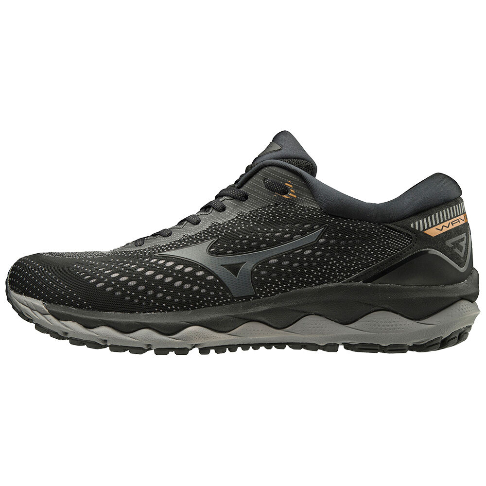 Zapatillas Running Mizuno WAVE SKY 3 Hombre Negras/Gris España ZXCR-80279